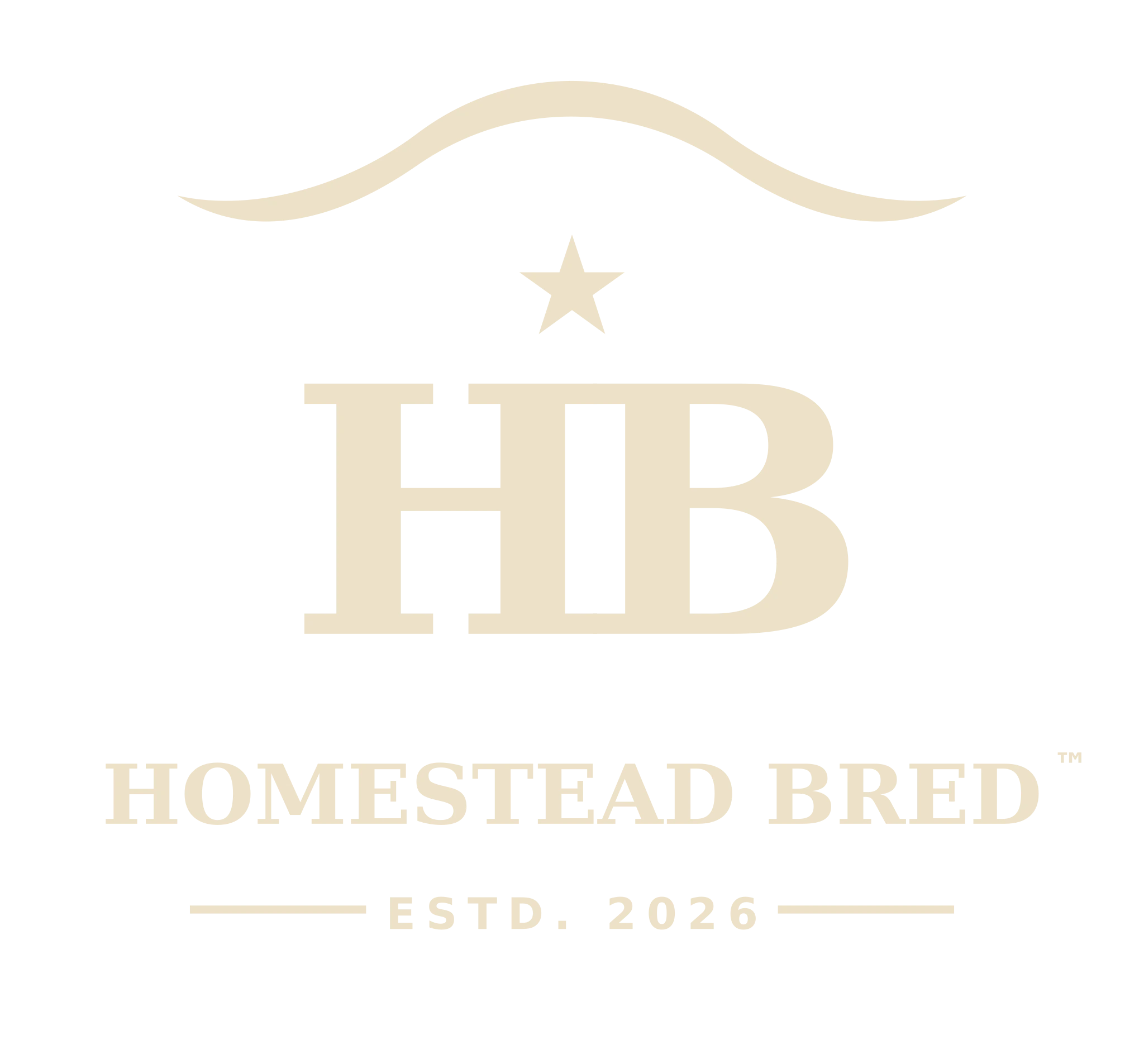 Homestead Bred™ cream logo with HB monogram