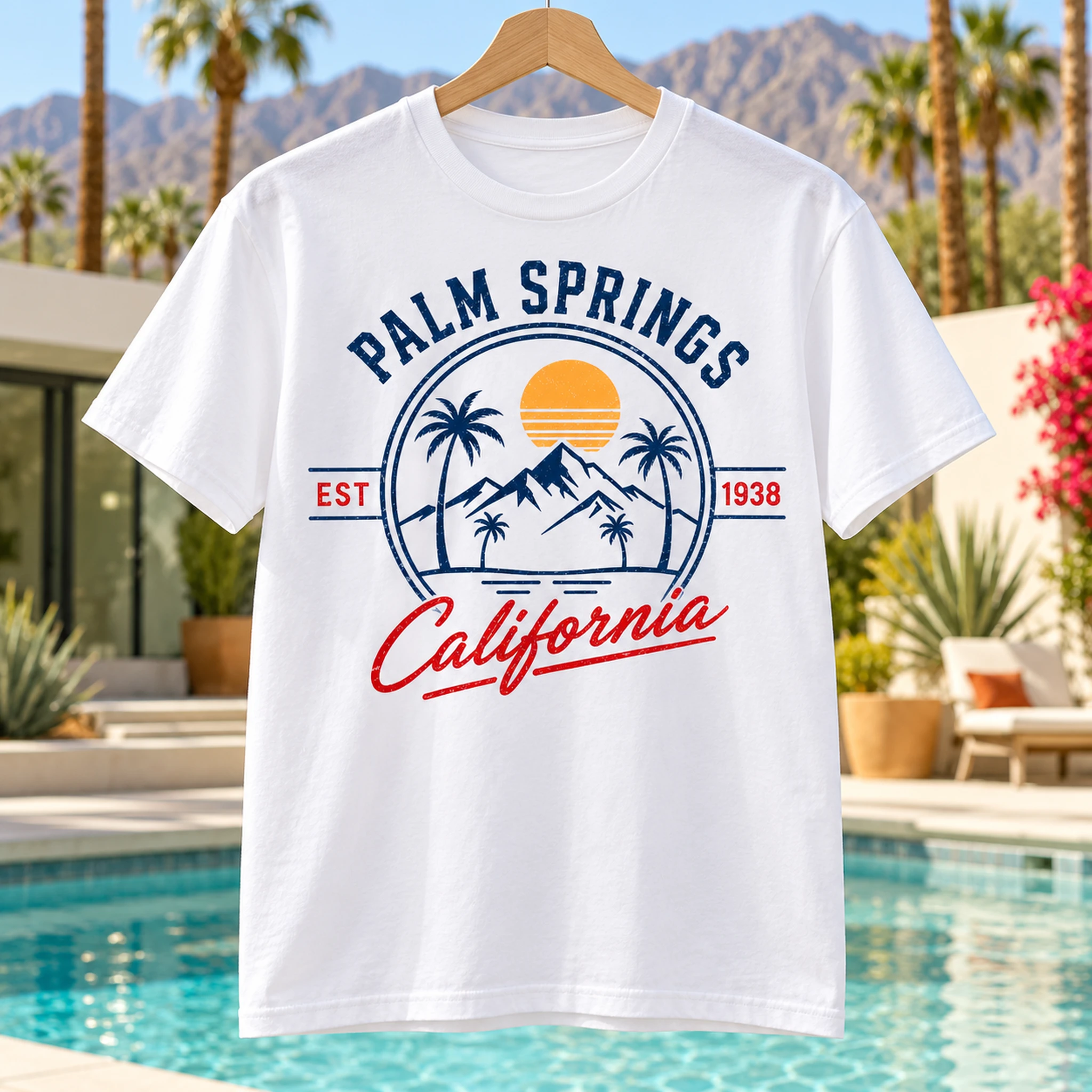 White Hometowns I Love Palm Springs Traditional front graphic T-shirt