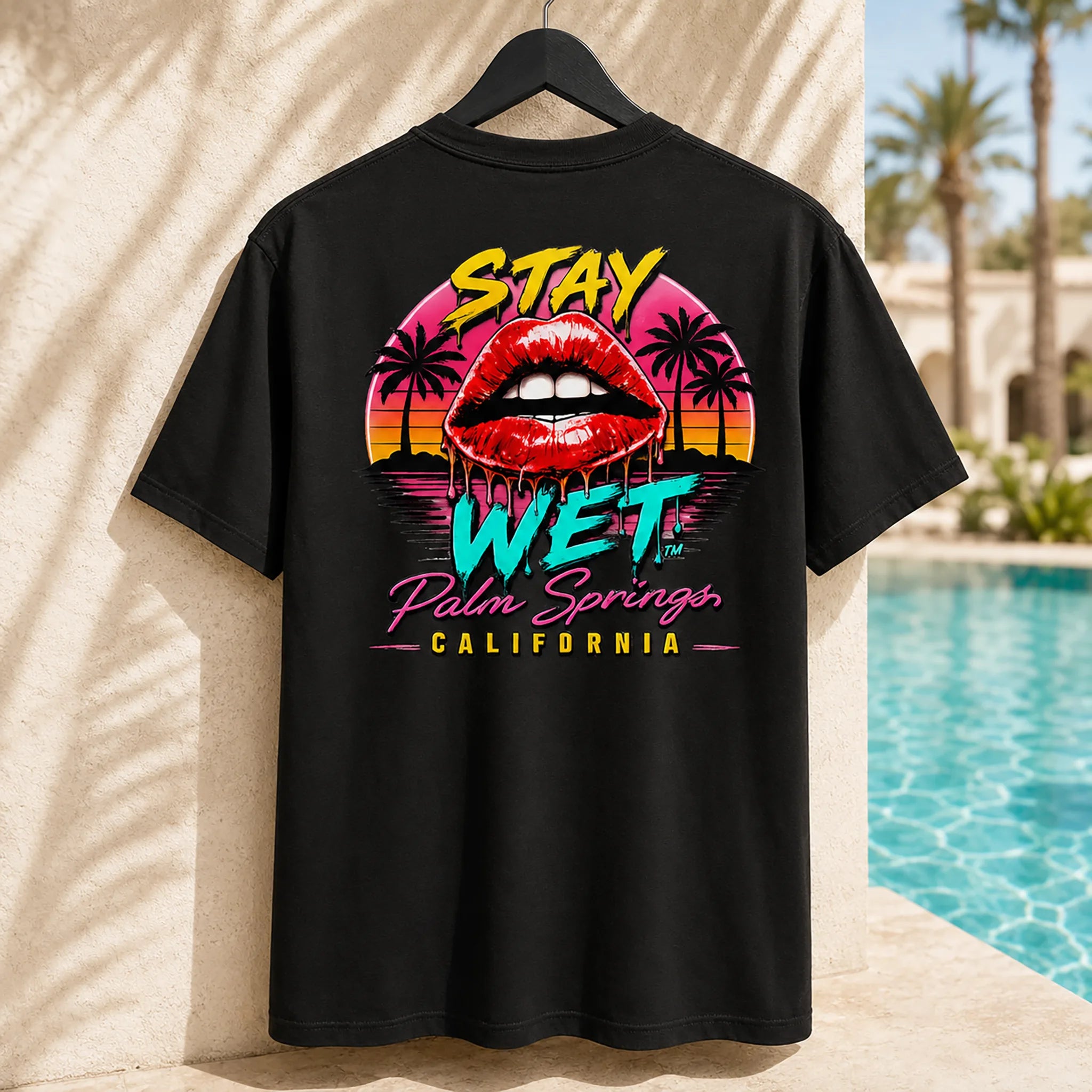 Stay Wet™ Hot Lips at Sunset – Front & Back Tee - Image 3