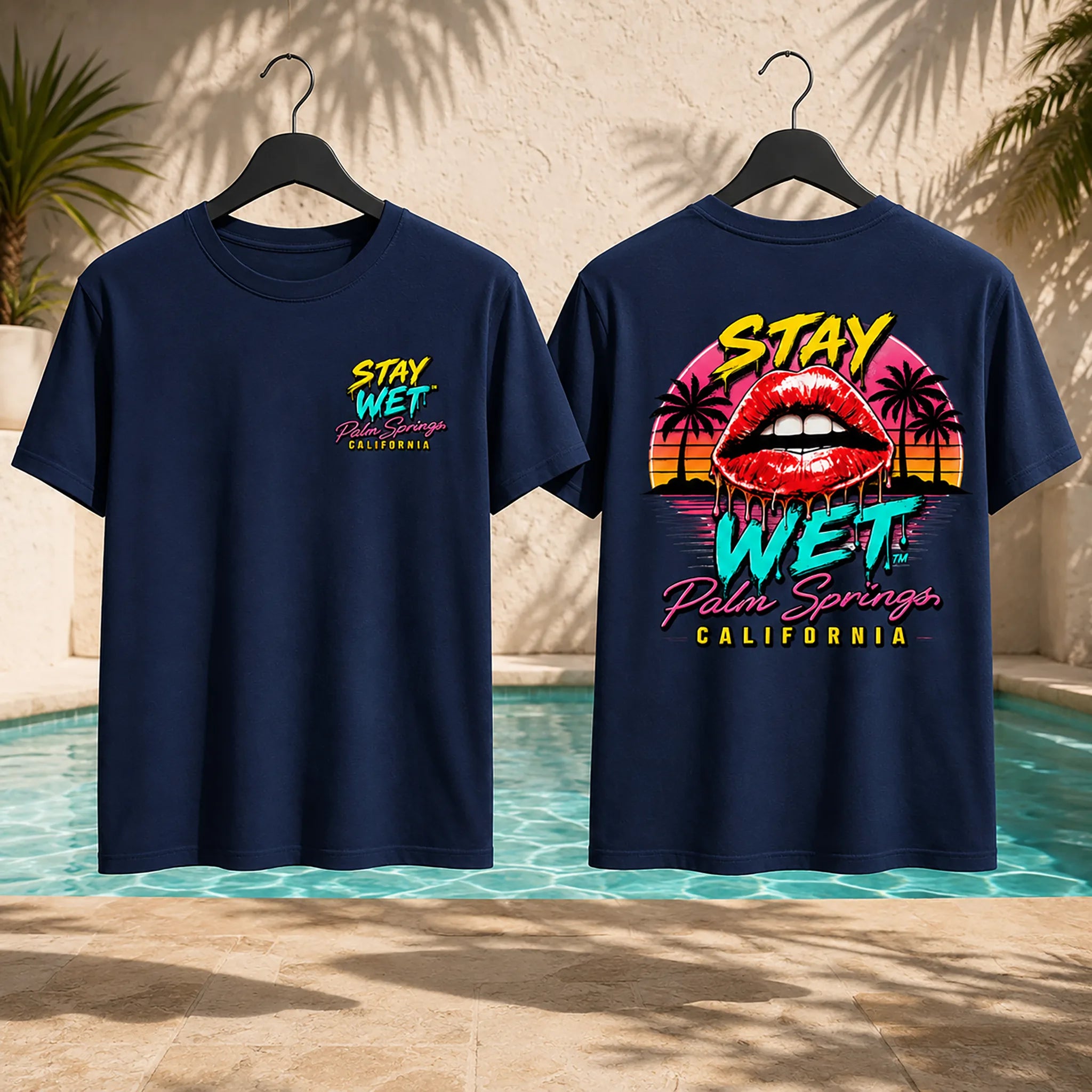 Stay Wet™ Hot Lips at Sunset – Front & Back Tee - Image 5