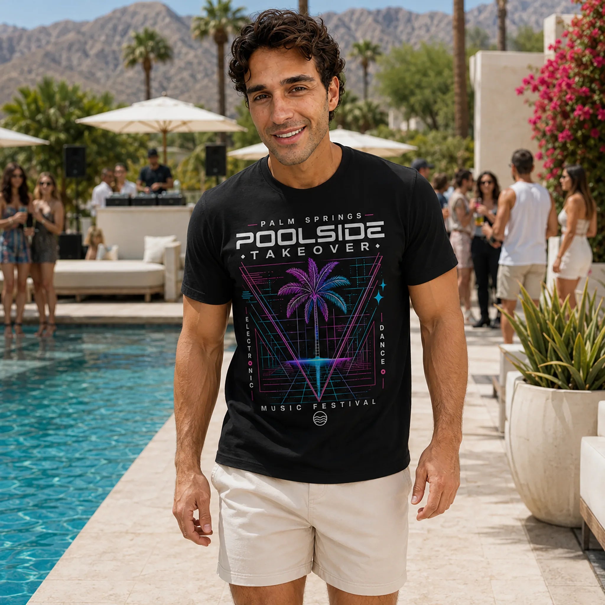 Stay Wet™ Poolside Takeover – Palm Tree V – Graphic Tee - Image 4