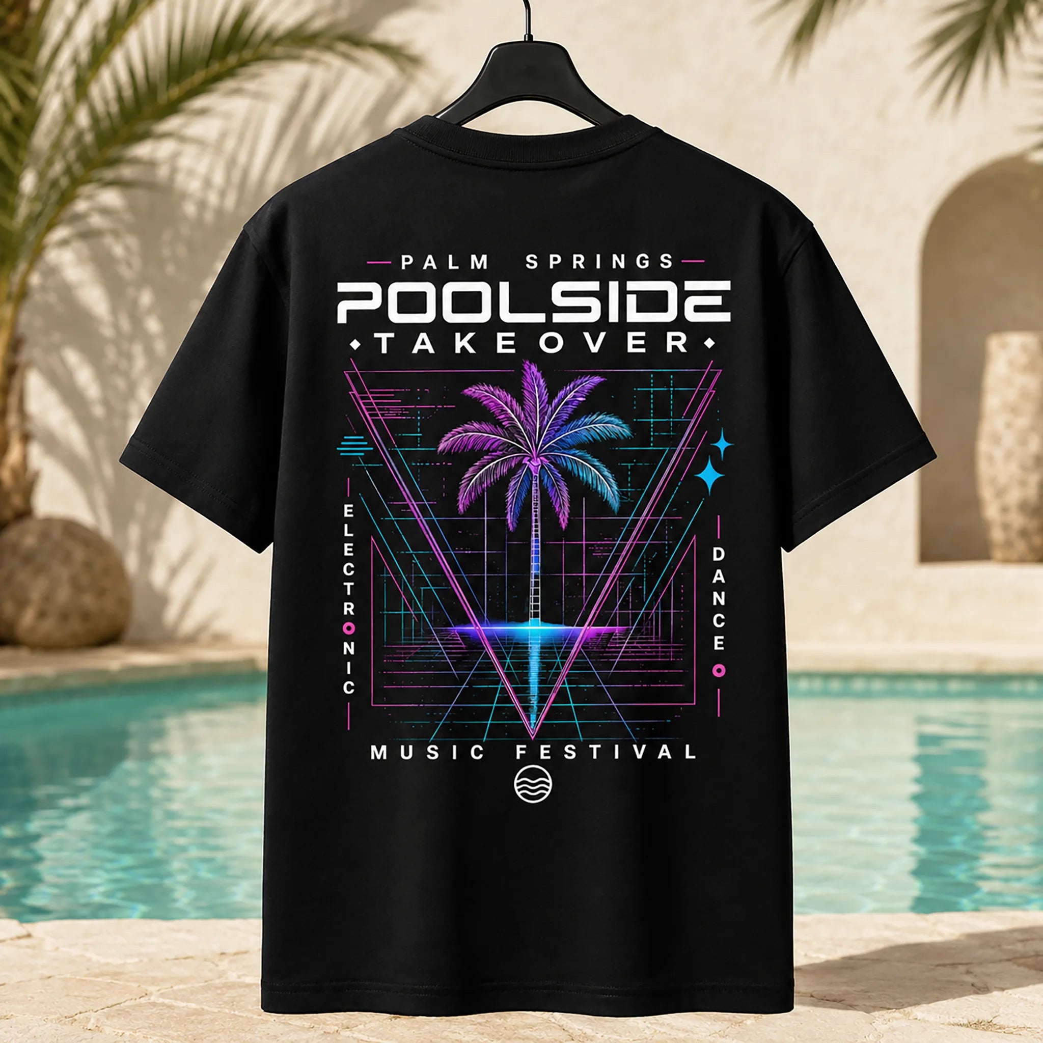 Stay Wet™ Poolside Takeover – Palm Tree V – Front & Back Tee - Image 4
