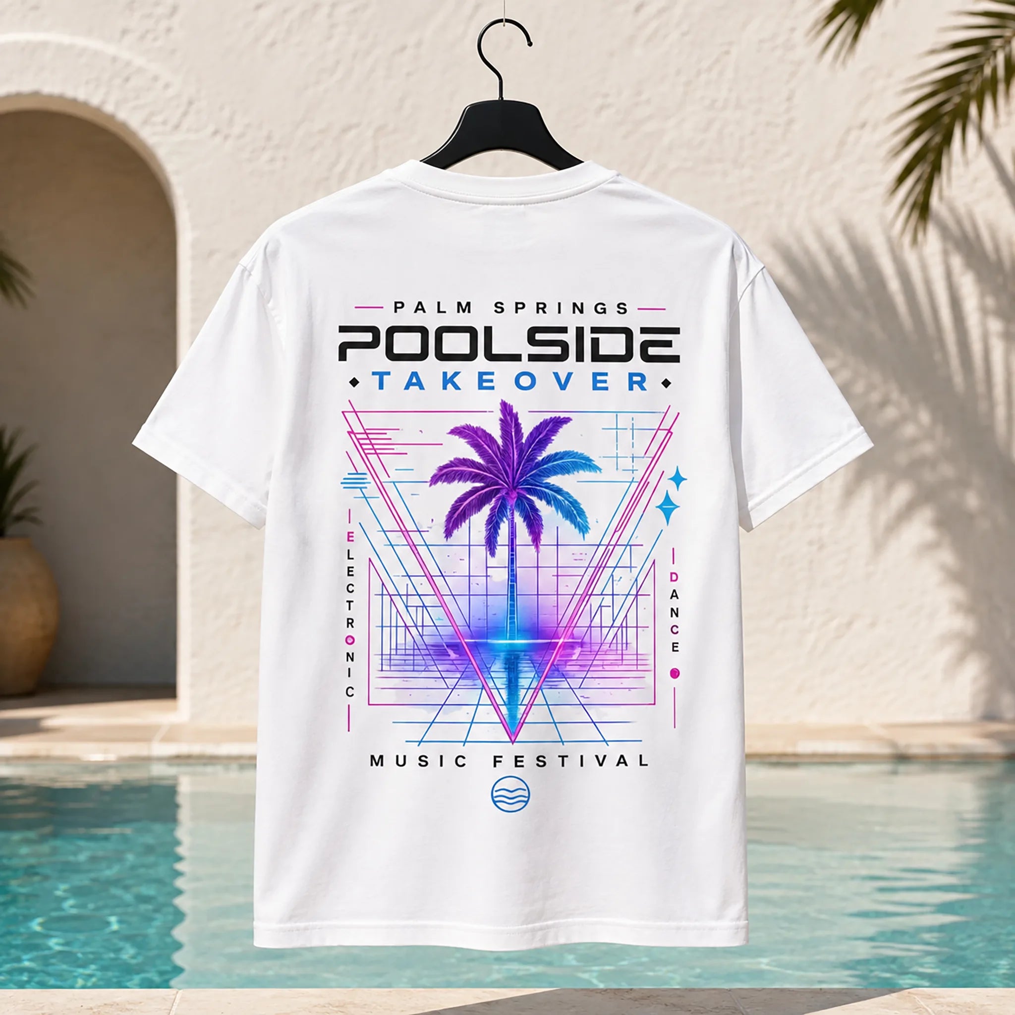 Stay Wet™ Poolside Takeover – Palm Tree V – Front & Back Tee - Image 9