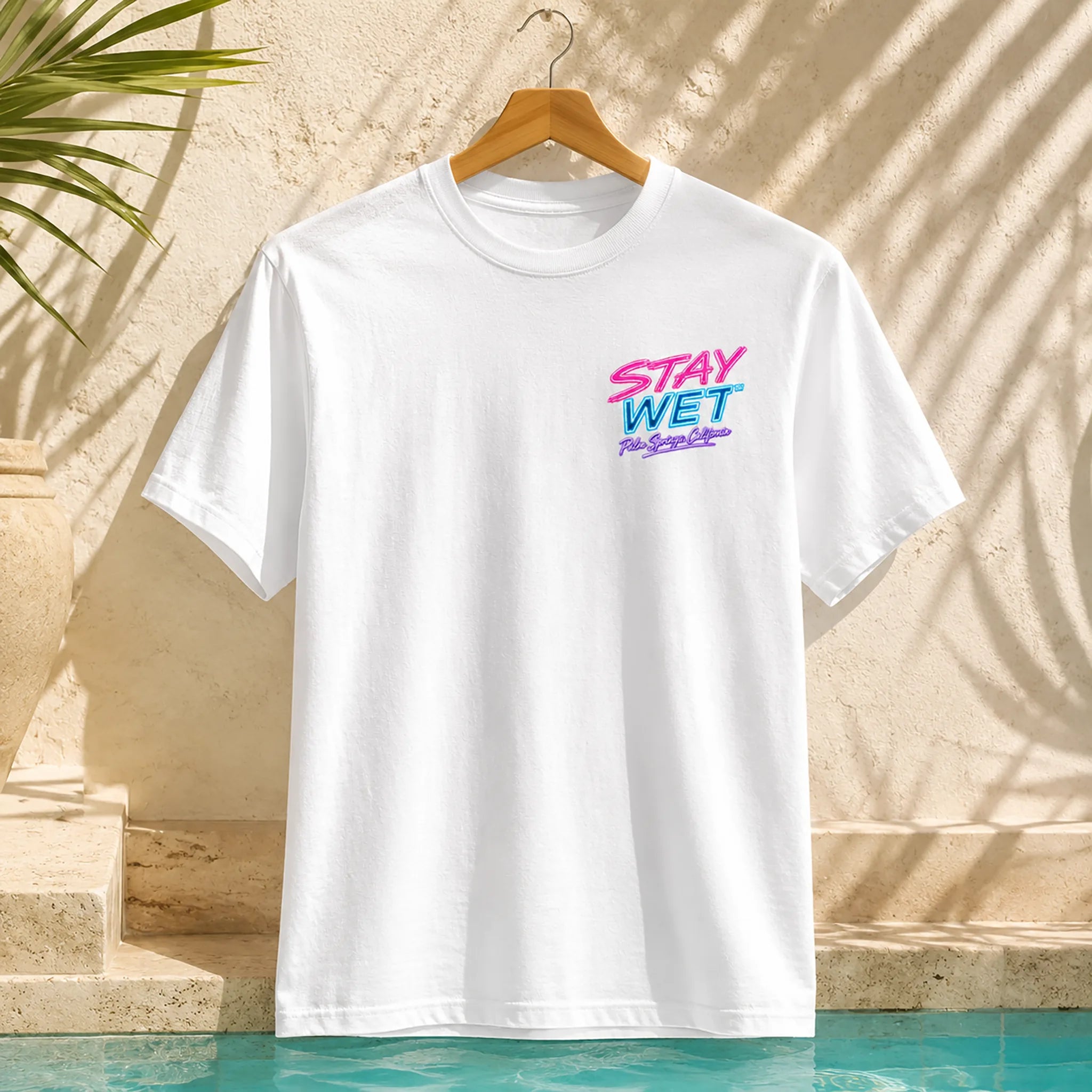 Stay Wet™ Poolside Takeover – Pink Flamingo – Front & Back Tee - Image 2